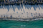 France, Var, peninsula of Saint Tropez, commune of Ramatuelle, beaches of Pampelonne (aerial view)