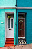 Farbige Häuser, Brighton, East Sussex, England, UK