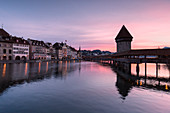 Europe, Switzerland, Lucerne at sunrise .
