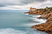 long exposure to capture the sunset a Boccale Castle, municipality of Livorno, Livorno province, Tuscany district, Italy, Europe.