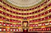 Italy, Lombardy, Milan, Italian La Scala opera house opened in 1778 and designed by architect Giuseppe Piermarini
