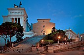 Italy, Latium, Rome, Aracoeli, Historical Centre listed as World Heritage by UNESCO, Piazza del Campidoglio and Altare della Patria, also known as The Vittoriano, on the left