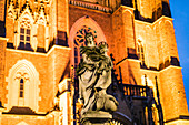 Breslauer Dom am Abend, Kathedrale St. Johannes des Täufers, Dominsel, Ostrów Tumski, Breslau, Polen, Europa