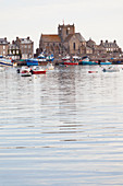 Morning mood in the port of Barfleur, Normandy, France. Barfleur is one of the most beautiful villages in France.