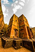 Bet Giyorgis (St.-Georgs-Kirche), Lalibela, Äthiopien, es ist die bekannteste und zuletzt erbaute der elf in Fels gehauenen monolithischen Kirchen in Lalibela