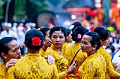 A Group Of Balinese Hindu Women At The Tirta Empul Water Temple, Bali, Indonesia.