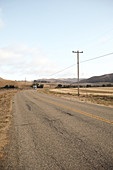 Road with RV on the way to Jalama Beach, California, USA.