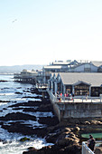 Oceanside visitor terrace of the Monterey Bay Aquarium in Monterey, California, USA.