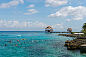 People are snorkeling at Cozumel Chankanaab National Park on Cozumel Island near Cancun in the state of Quintana Roo, Yucatan Peninsula, Mexico.