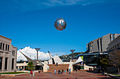Artwork at the Civic Center at the waterfront of the capital city Wellington, located on the southern tip of the North Island in New Zealand.