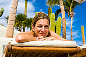 smiling adult woman, Cabo San Lucas, Mexico