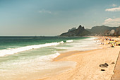 View of waves splashing on beach