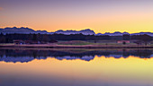 Sunset at Fohnsee (Ostersee), Iffeldorf, Bavaria, Germany