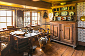 Parlor in the Old Frisian House from 1640 on Keitumer Watt, Sylt, Schleswig-Holstein, Germany