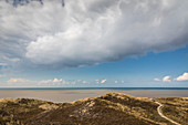 View from the Uwe dune to the west beach of Kampen, Sylt, Schleswig-Holstein, Germany