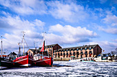 Fishing cutter in the port of Heiligenhafen, Baltic Sea, Ostholstein, Schleswig-Holstein, Germany