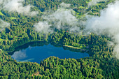 Deep view of Freibergsee, from Himmelschrofen, Allgäu Alps, Allgäu, Swabia, Bavaria, Germany