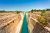 Kanal von Korinth, Region Korinthen, Peloponnes, Griechenland, Europa