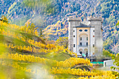 Das Schloss von Aymavilles, Aostatal, italienische Alpen, Italien