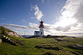 View of the lighthouse from Lindesnes Fyr, Skagerrak, Agder, Norway