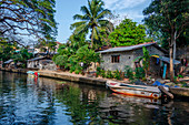 Negombo, Western Province, Sri Lanka, Southern Asia. A view of Hamilton Canal that runs through the old town of Negombo.