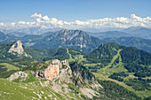 Panoramablick von der Speikwiese auf den Stubwieswipfel, die Rote Wand und den Bosruck im Hintergrund, Oberösterreich, Österreich