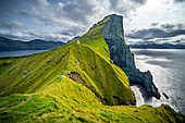 Lighthouse Kallur at the northern tip of the island Kalsoy, Faroe Islands
