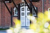 Entrance gate to Schlosshotel Pütnitz, Ribnitz-Damgarten, Mecklenburg-Western Pomerania, Germany
