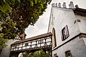 historic building in the cloister courtyard, Blaubeuren, Alb-Donau district, Swabian Alb, Baden-Wuerttemberg, Germany, Europe