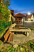 The village fountain of Fröhstockheim, Rödelsee, Kitzingen, Lower Franconia, Franconia, Bavaria, Germany, Europe