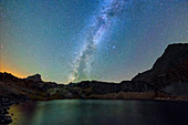 Milky Way over Lac Roumassot, Lac Roumassot, Pyrenees National Park, Pyrénées-Atlantiques, Pyrenees, France