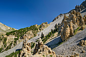 Passstraße Col d´Izoard mit Casse Deserte, Col d´Izoard, Cottische Alpen, Hautes-Alpes, Frankreich