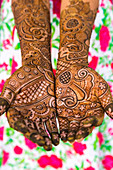 Henna art on hands, Rajasthan, India