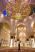 Main dome inside the prayer hall of Sheikh Zayed Bin Sultan Al Nahyan Mosque, Abu Dhabi, United Arab Emirates