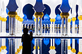 Sheikh Zayed Mosque at dusk, Abu Dhabi, United Arab Emirates, Middle East