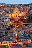 View over Modica & San Giorgio cathedral (Baroque style), Sicily, Italy