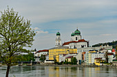 View of the cathedral, the theater and the Danube, Passau, Bavaria