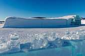 The exterior of the Icehotel in Jukkasjarvi near Kiruna in Swedish Lapland; northern Sweden.