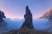 Campanile di Val Montanaia, ikonischer Kirchturm der friaulischen Dolomiten, Cimolais, Pordenone, Friaul Julisch Venetien, Italien