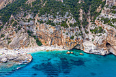 Cala Mariolu Beach in the Orosei Gulf lies between Dorgali and Baunei, Nuoro, Sardinia, Italy