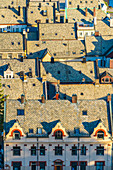 Rooftops of Art Nouveau buildings from above, Alesund, More og Romsdal county, Norway
