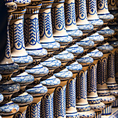 Details der Plaza de Espana Azulejos. Sevilla, Andalusien, Spanien