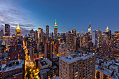 Hohe Ansicht von Manhattan Midtown, New York City.