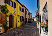 San Giuliano eine Stute, berühmt für seine von Fellini inspirierten Graffiti, Rimini, Emilia Romagna, Italien, Europa.
