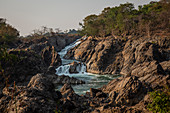 Li Phi waterfalls in the Mekong, Laos, Asia