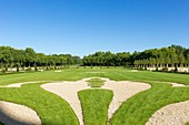 France, Loir et Cher, Loire valley listed as World Heritage by UNESCO, Chambord, the royal castle, the Jardins a la Francaise (French Gardens)