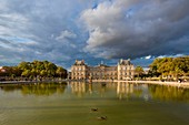 France, Paris, Luxembourg garden, the Palais du Luxembourg and seat of the Senate since 1799