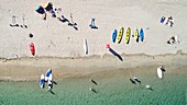 Frankreich, Finistère, Nevez, Port Manech, der Strand von Port Manech (Luftaufnahme)