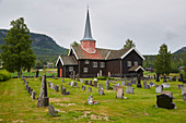Flesberg Stave Church, Buskerud, Numedal, Norway, Europe