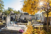 Frankreich, Paris, der Friedhof Pere Lachaise im Herbst